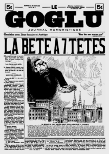 “The 7-headed beast” front page of the <i>Goglu</i> 29 August 1930