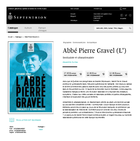 L'Abbe Pierre Gravel (Septentrion)